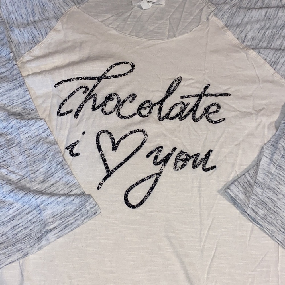 Maurices size large Chocolate I luv u shirt - Picture 2 of 6